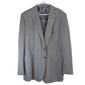 Holland & Sherry Custom Grey Sport Coat Blazer With Floral Lining 24" Laid Flat